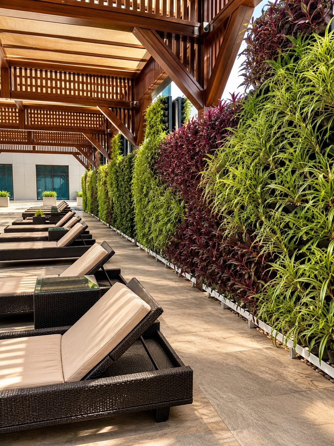 Resort Poolside Pergola Living Wall